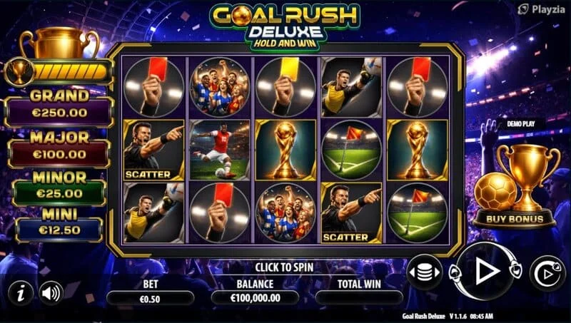Goal Rush Deluxe - layar permainan dalam mode Free Spins